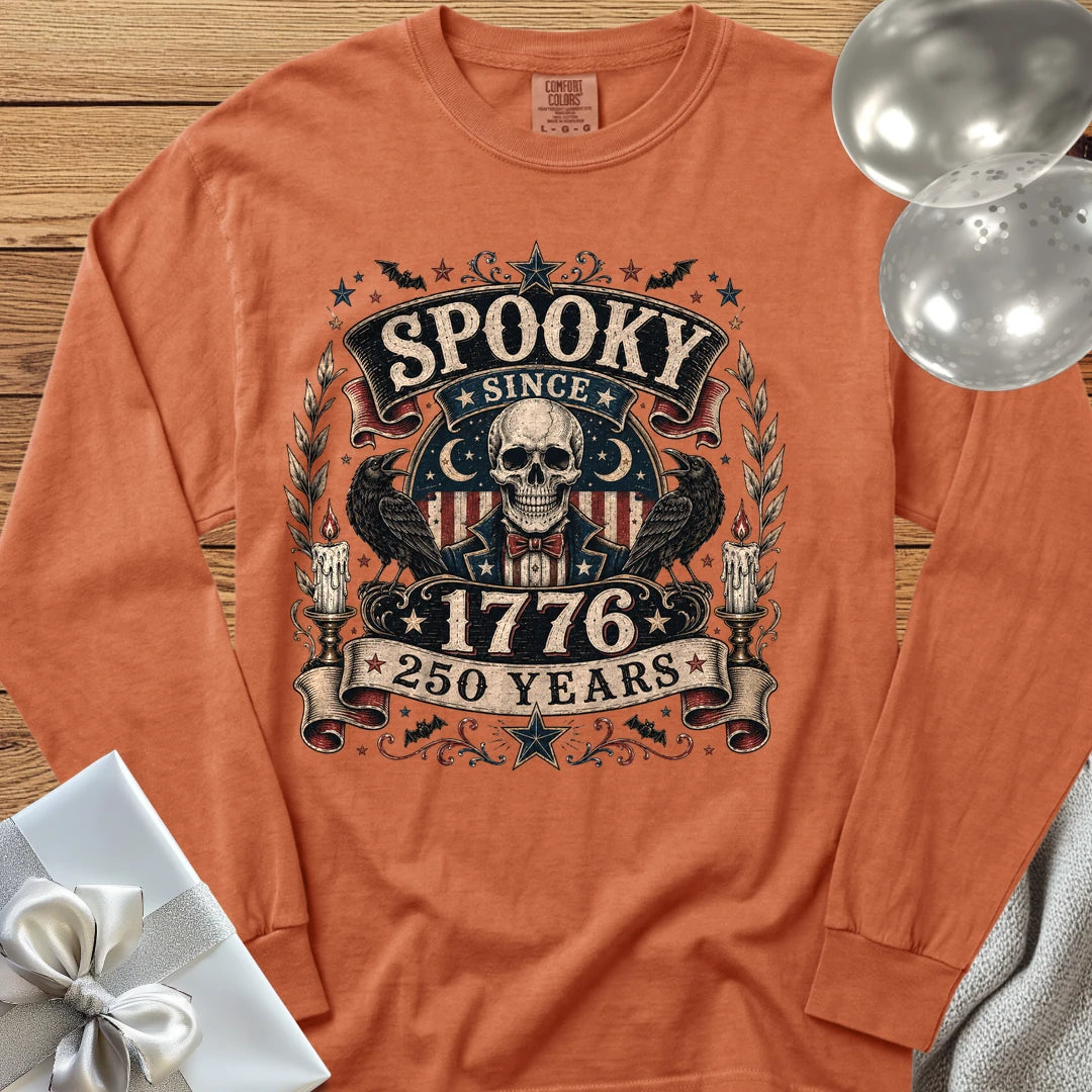 Spooky Since 1776 - Premium Halloween America 250 Long Sleeve T-Shirt - Yam