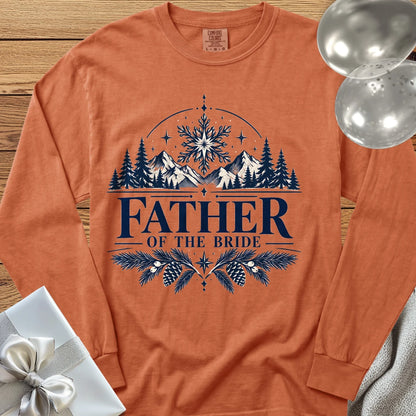 Father of the Bride - Premium Winter Peaks Wedding Long Sleeve T-Shirt - Yam
