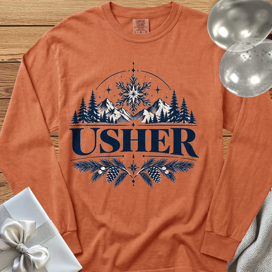 Usher - Premium Winter Peaks Wedding Long Sleeve T-Shirt - Yam