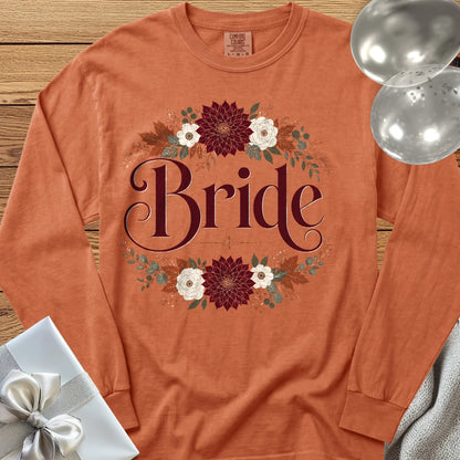 Bride - Premium Wedding Long Sleeve T-Shirt - Yam