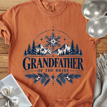 Grandfather of the Bride - Premium Winter Peaks Wedding T-Shirt - Yam