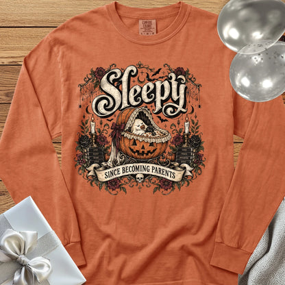 Sleepy Since Becoming Parents - Premium Parenting Halloween Long Sleeve T-Shirt - Yam
