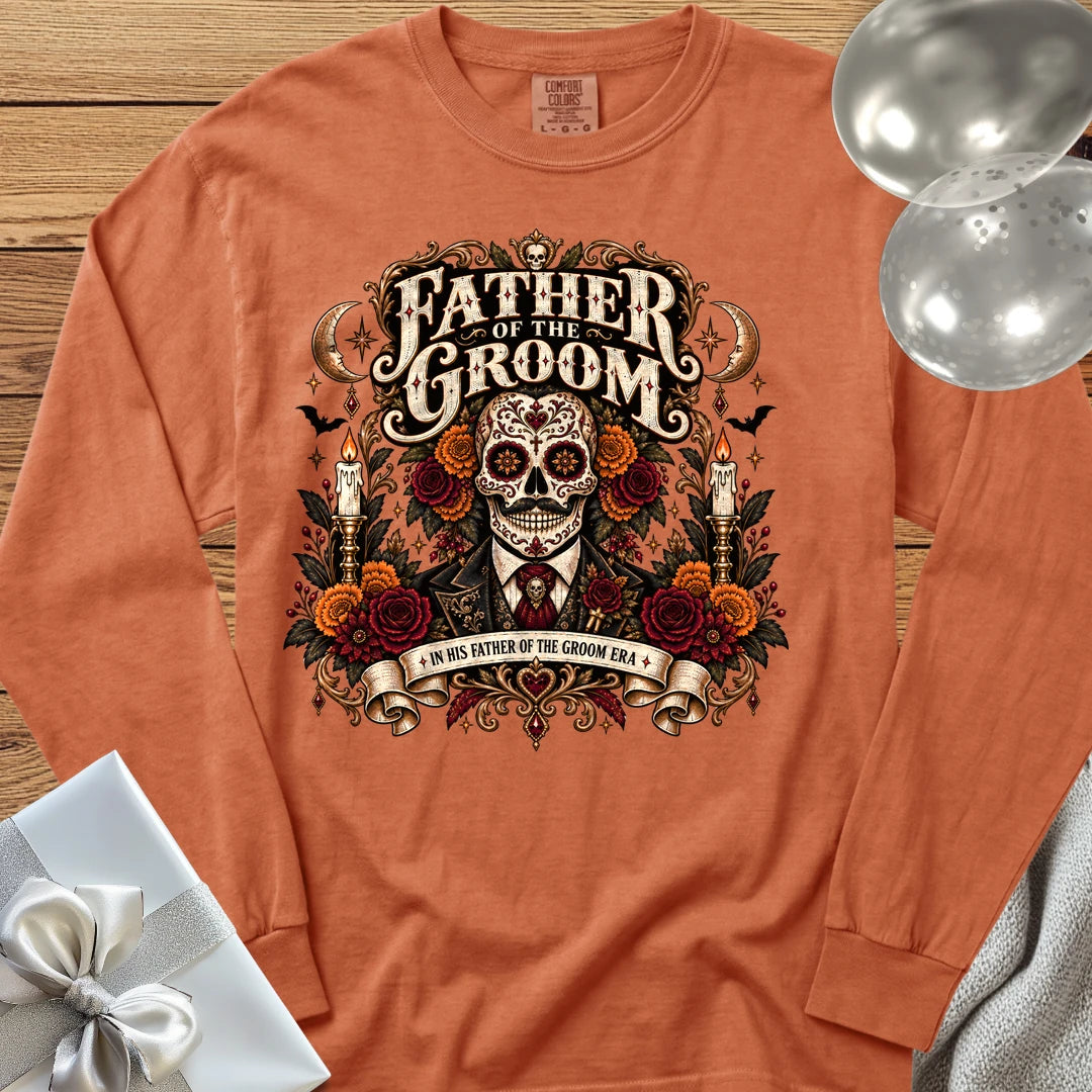 Father of the Groom, In His Father of the Groom Era - Premium Halloween Wedding Long Sleeve T-Shirt - Yam