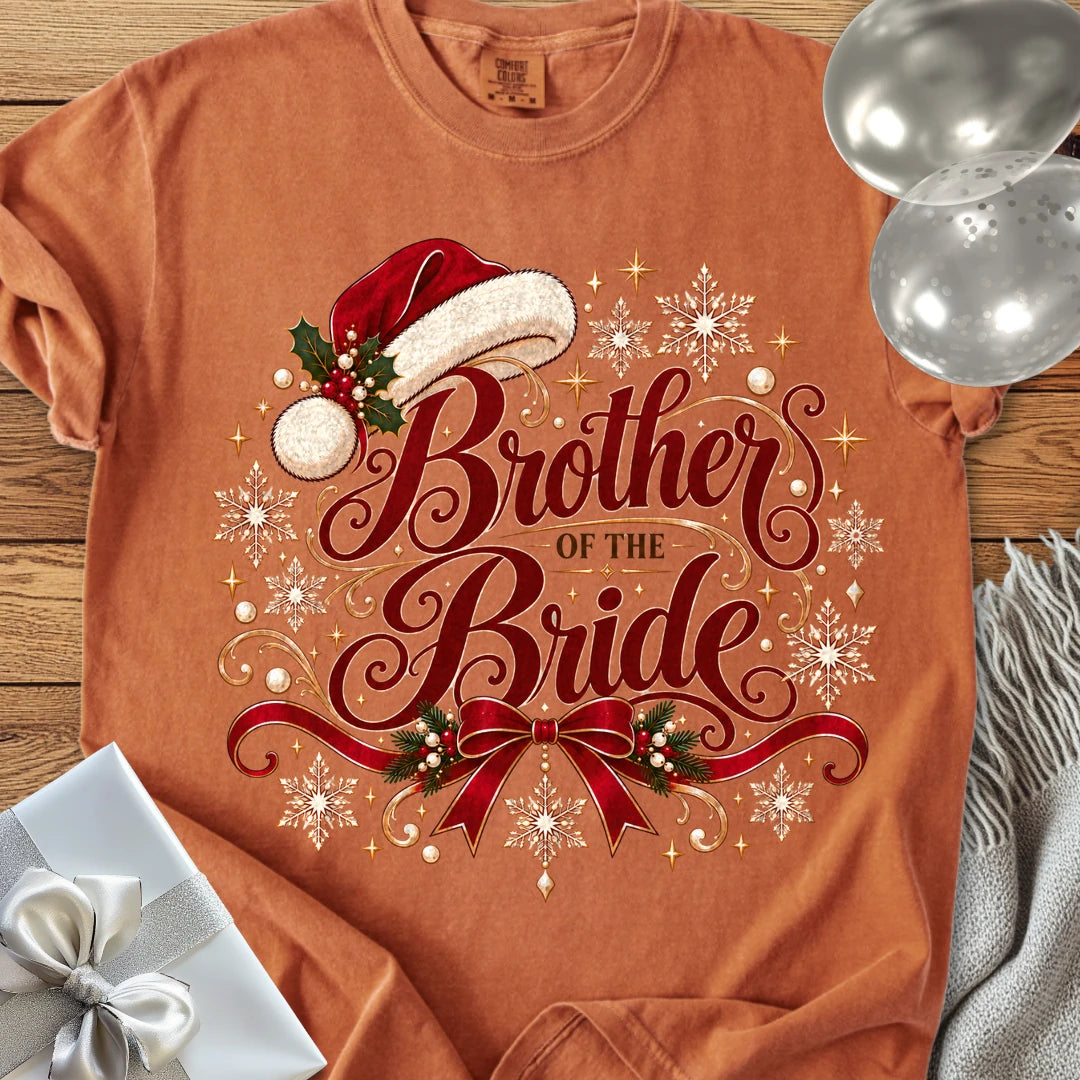 Brother of the Bride - Premium Christmas Wedding T-Shirt - Yam