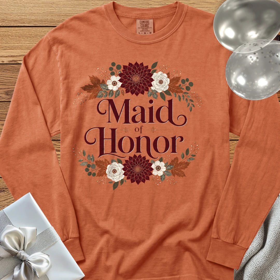 Maid of Honor - Premium Wedding Long Sleeve T-Shirt - Yam