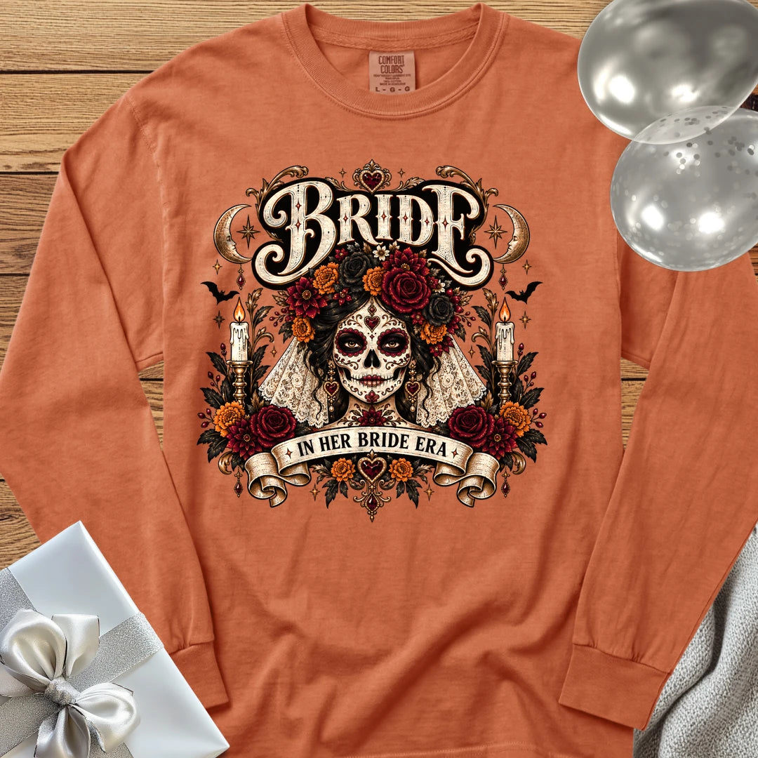 Bride, In Her Bride Era - Premium Halloween Wedding Long Sleeve T-Shirt - Yam