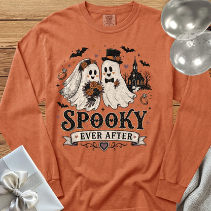 Spooky Ever After - Halloween Wedding Long Sleeve T-Shirt - Yam