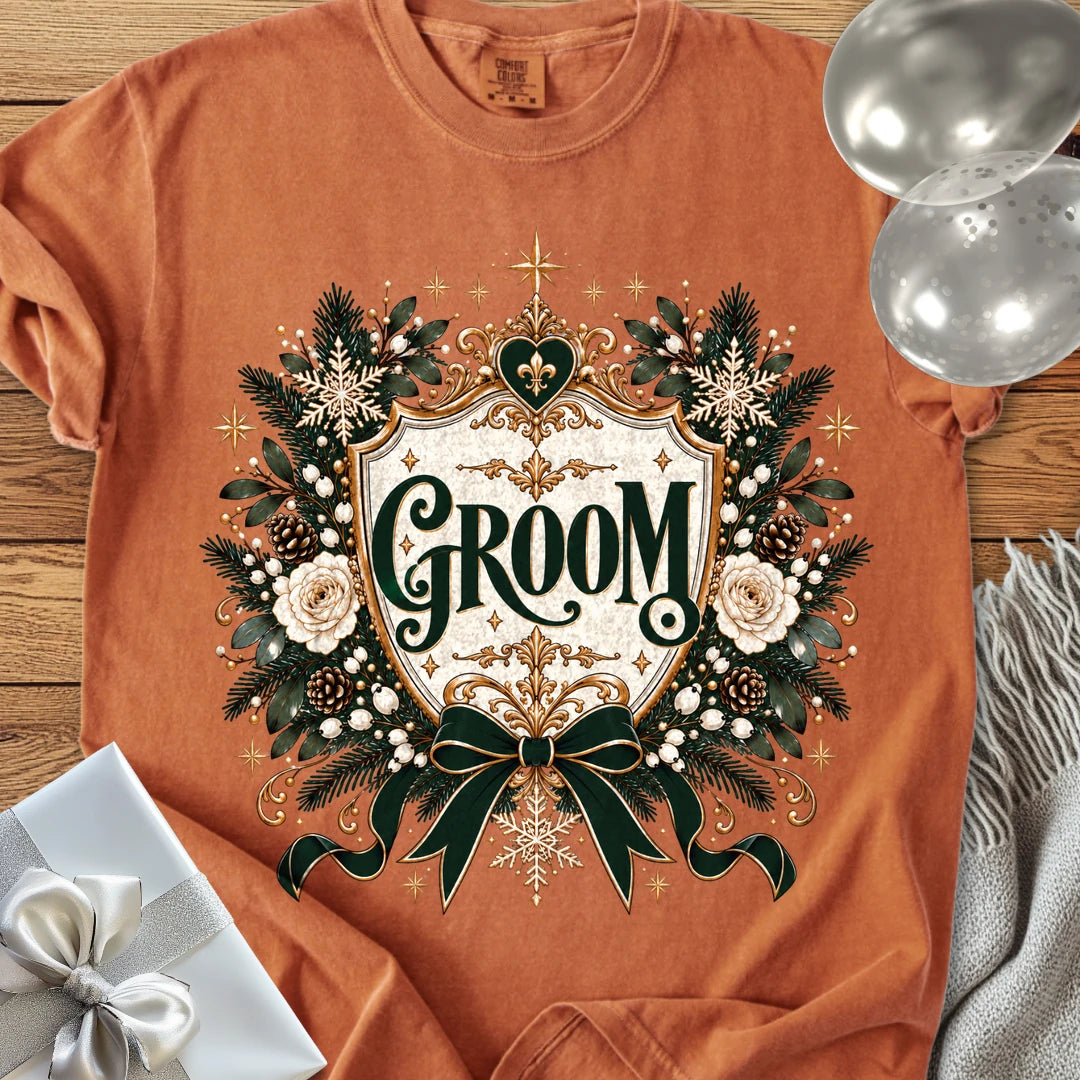 Groom - Premium Winter Heirloom Wedding T-Shirt - Yam