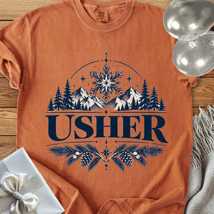 Usher - Premium Winter Peaks Wedding T-Shirt - Yam