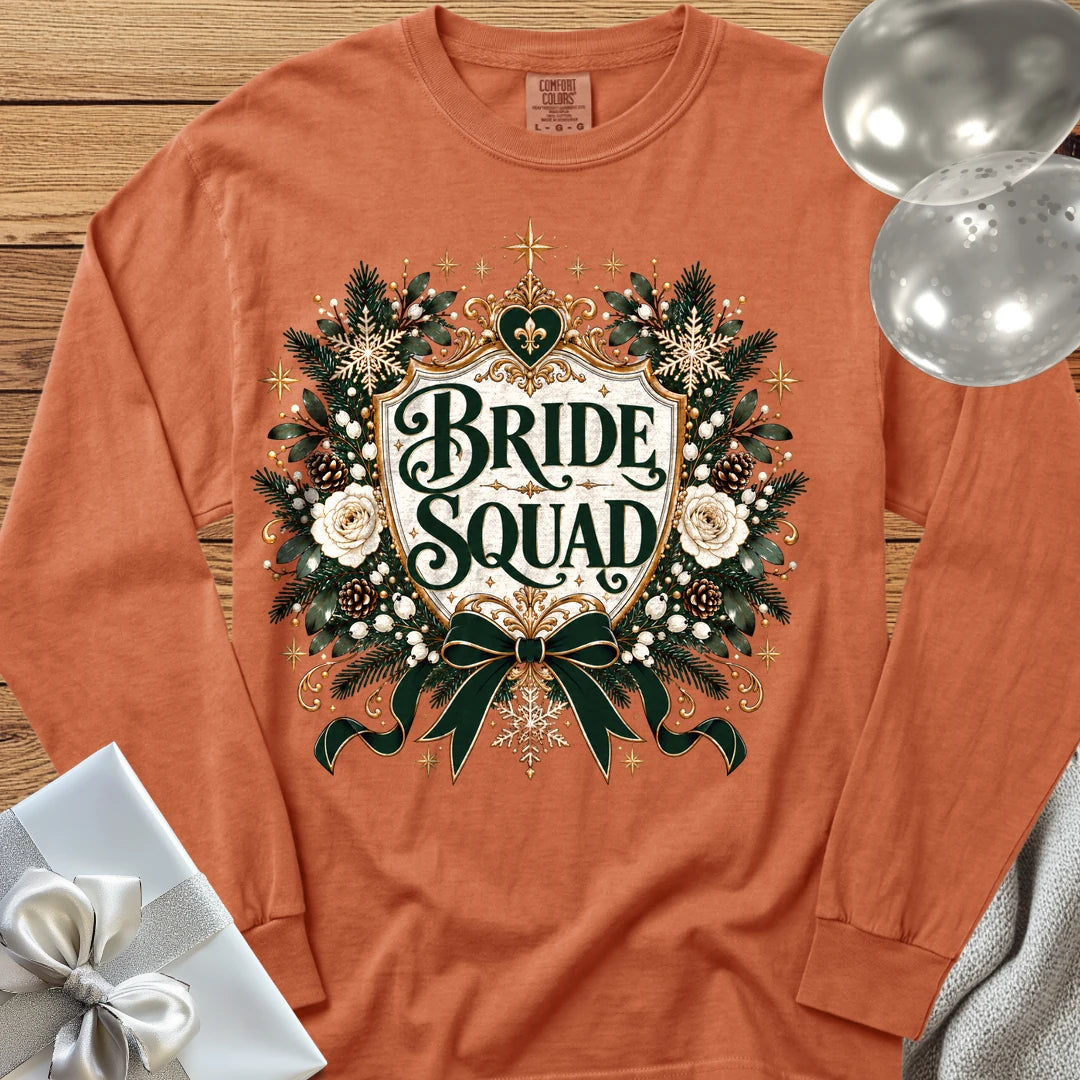 Bride Squad - Premium Winter Heirloom Wedding Long Sleeve T-Shirt - Yam