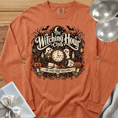 Witching Hour Club, Est. Every Night Since Kids - Premium Halloween Parenting Long Sleeve T-Shirt - Yam