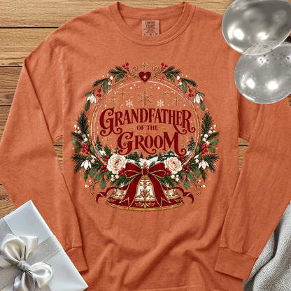 Grandfather of the Groom - Premium Snowglobe Wedding Long Sleeve T-Shirt - Yam