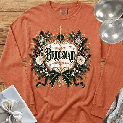 Bridesmaid - Premium Winter Heirloom Wedding Long Sleeve T-Shirt - Yam