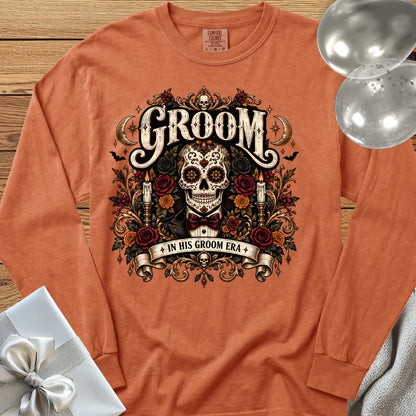 Groom, In His Groom Era - Premium Halloween Wedding Long Sleeve T-Shirt - Yam