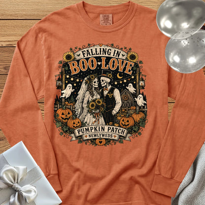 Falling in Boo-Love - Premium Halloween Newlywed Long Sleeve T-Shirt - Yam