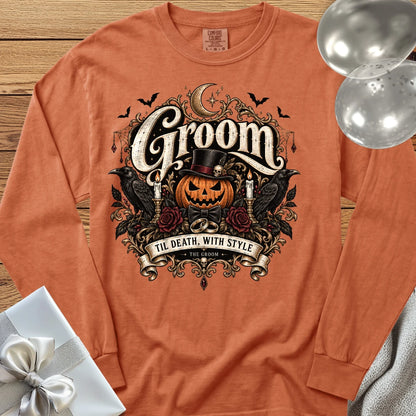 Groom - Premium Halloween Wedding Long Sleeve T-Shirt - Yam