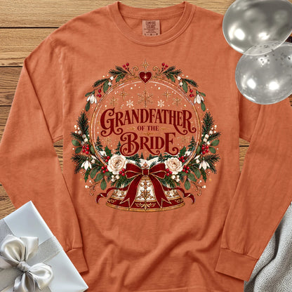 Grandfather of the Bride - Premium Snowglobe Wedding Long Sleeve T-Shirt - Yam