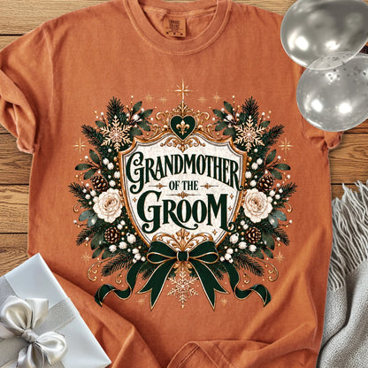 Grandmother of the Groom - Premium Winter Heirloom Wedding T-Shirt - Yam
