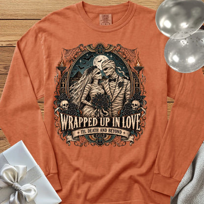 Wrapped Up in Love - Premium Halloween Wedding Long Sleeve T-Shirt - Yam