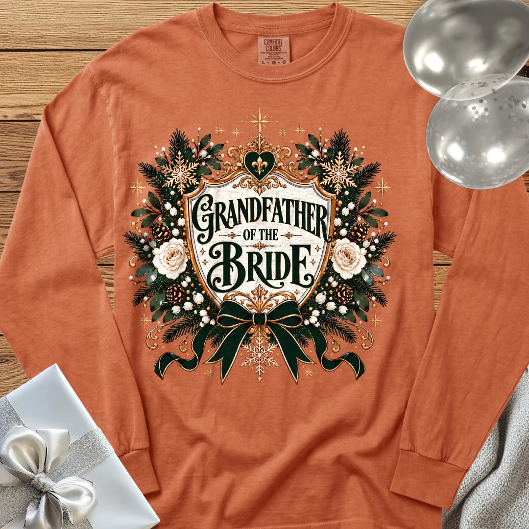 Grandfather of the Bride - Premium Winter Heirloom Wedding Long Sleeve T-Shirt - Yam