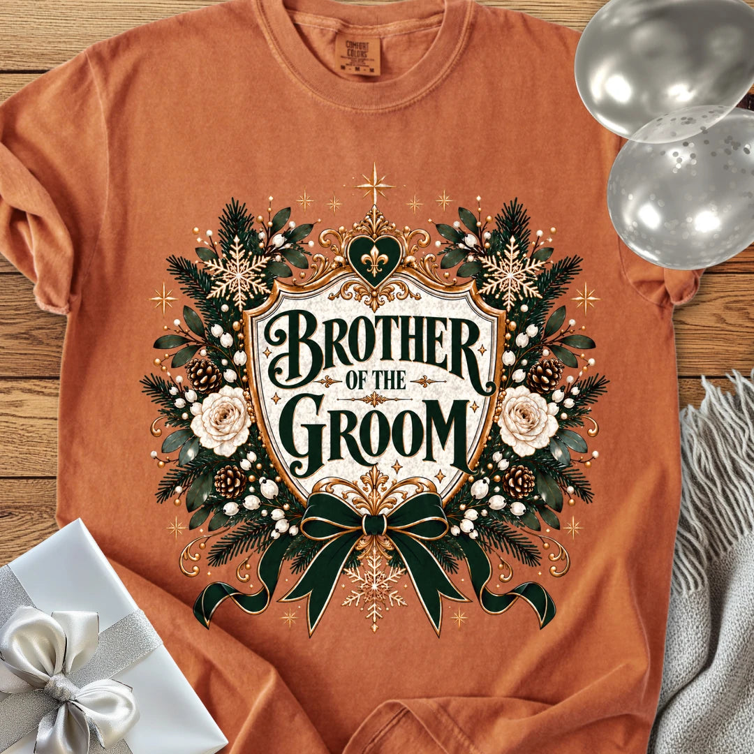 Brother of the Groom - Premium Winter Heirloom Wedding T-Shirt - Yam
