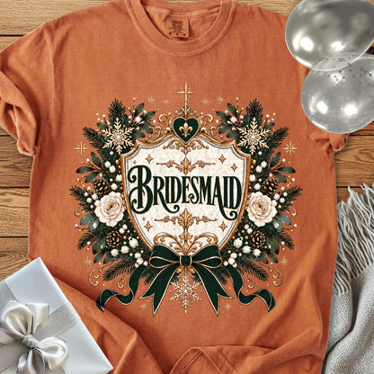 Bridesmaid - Premium Winter Heirloom Wedding T-Shirt - Yam