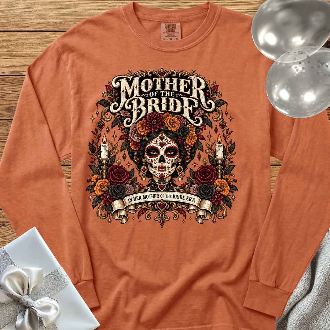 Mother of the Bride, In Her Mother of the Bride Era - Premium Halloween Wedding Long Sleeve T-Shirt - Yam